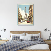 Pariser Vintage-Poster Leinwanddruck (Insitu (Schlafzimmer))