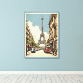 Pariser Vintage-Poster Leinwanddruck (Insitu (Holzboden))