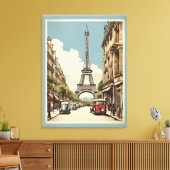 Pariser Vintage-Poster Leinwanddruck (Insitu (Wohnzimmer))