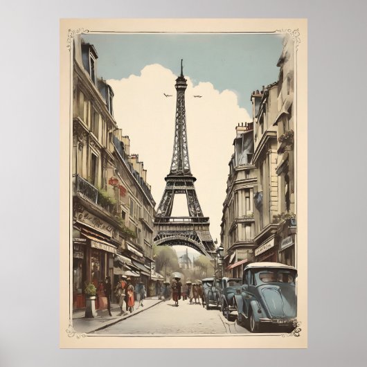 Pariser Vintage-Poster Poster (Vorne)