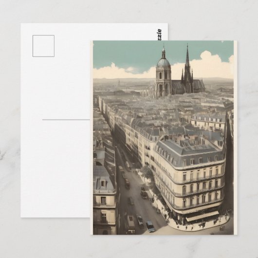 Pariser Vintage-Poster Postkarte (Vorne/Hinten)