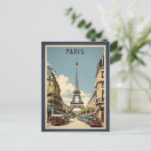 Pariser Vintage-Poster Postkarte (Stehend Vorderseite)