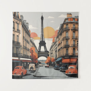 Pariser Vintage-Poster Wandteppich