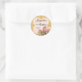 Pariser Vintage Rose Herrenhaus feierliche Hochzei Runder Aufkleber (Tasche)
