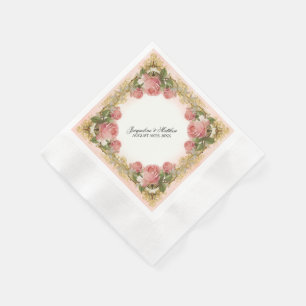 Pariser Vintage Rose Herrenhaus feierliche Hochzei Serviette