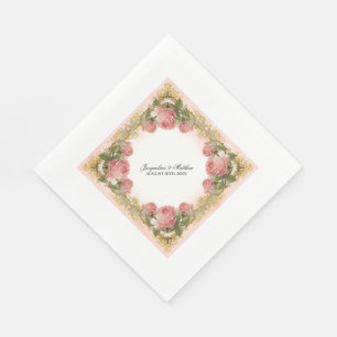 Pariser Vintage Rose Herrenhaus feierliche Hochzei Serviette