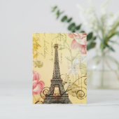 Pariser Vintager Pariser Eiffelturm Postkarte (Stehend Vorderseite)