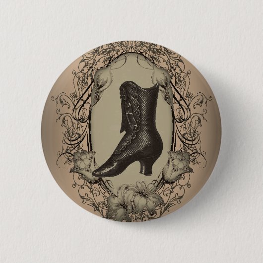 Pariser Vintager Viktorianischer Schuhretro Button (Vorderseite)