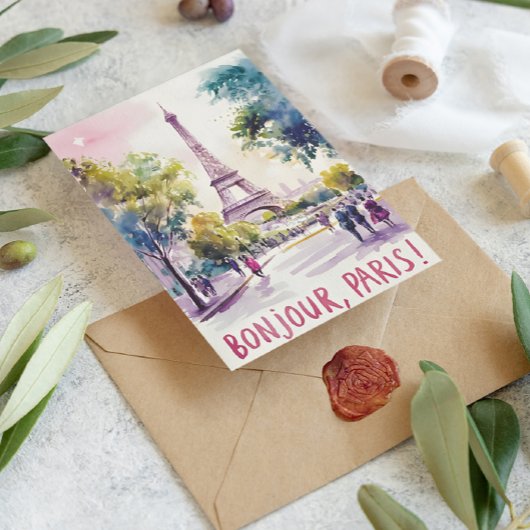 Pariser Wasserfarbe des Eiffelturms Postkarte