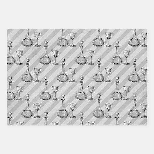 Pariser Wein Geschenkpapier Set (Vorderseite 2)