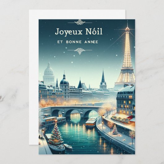 Pariser Winter Elegance Feiertagskarte (Vorne/Hinten)