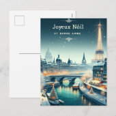 Pariser Winter Elegance Feiertagspostkarte (Vorne/Hinten)