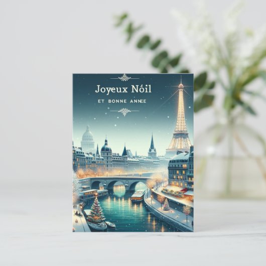 Pariser Winter Elegance Postkarte (Stehend Vorderseite)