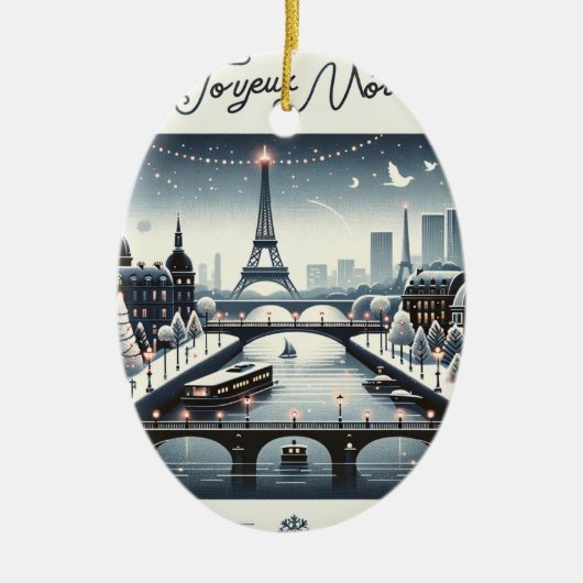 Pariser Winter Elegance, Stadt der Lichter Keramik Ornament (Vorne)