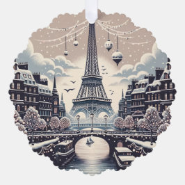 Pariser Winter Elegance - Weihnachten in der Stadt Ornament Karte