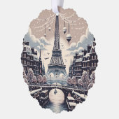 Pariser Winter Elegance - Weihnachten in der Stadt Ornament Karte (Links)