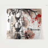 Parisian Autumn Dream Wedding Backdrop Wandteppich (Vorderseite (Horizontal))