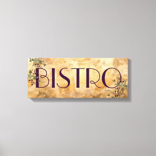 Parisian Bistro Sign Leinwanddruck (Vorderseite)