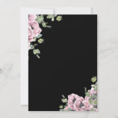 Parisian Black Pink Floral Invitation Einladung (Rückseite)