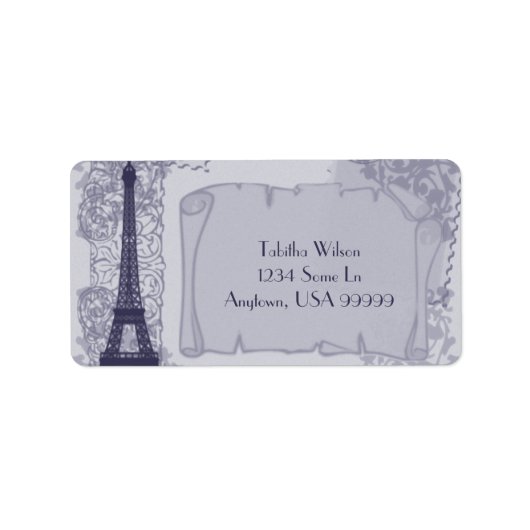 Parisian Blue Address Label Adressaufkleber (Vorne)