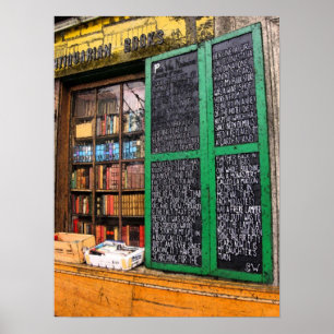 Parisian Bookshop Fresco Poster