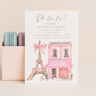 Parisian Café Birthday Einladung