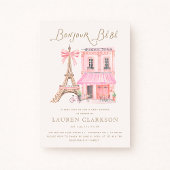 Parisian Café Bonjour Bébé Baby Shower Invitation Einladung