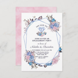 Parisian Charm Gem sagte sie Yes Engagement Party Einladung