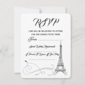 Parisian Doodles Wedding RSVP Karte (Rückseite)