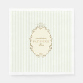 Parisian French Patisserie Vintage Party Green  Serviette