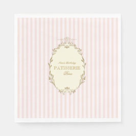 Parisian French Patisserie Vintage Party Pink  Serviette