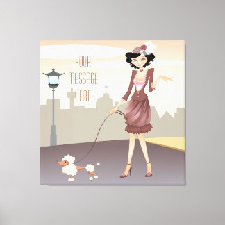 Parisian Girl Wrapped Canvas Leinwanddruck