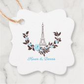 Parisian-inspired in Blue with zu Romantic Wreath Geschenkanhänger (Vorderseite)