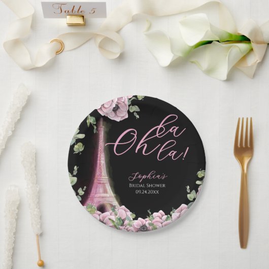 Parisian Oh La La Bridal Shower Pappteller (Hochzeit)