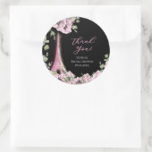 Parisian Oh La La Bridal Shower Runder Aufkleber (Tasche)