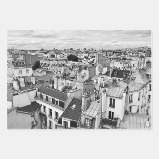 Parisian Rooftops - Wrapping Paper Sheet Set of 3 Geschenkpapier Set (Vorderseite 3)