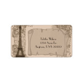 Parisian Sepia Address Label Adressaufkleber (Vorne)