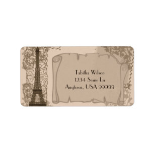 Parisian Sepia Address Label Adressaufkleber