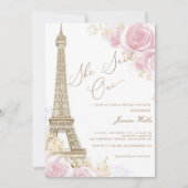 Parisian She Said Oui Brautparty Einladung (Vorderseite)