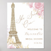 Parisian She Said Oui Brautparty Willkommen Poster (Vorne)