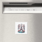 Parisian Souvenir Eiffel Tower Paris Kirschbaum Magnet (In Situ (Geschirrspüler))