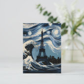 Parisian Starry Wave Postkarte (Stehend Vorderseite)