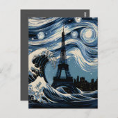 Parisian Starry Wave Postkarte (Vorne/Hinten)