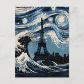 Parisian Starry Wave Postkarte (Vorderseite)