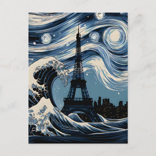 Parisian Starry Wave Postkarte (Vorderseite)