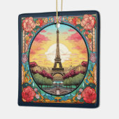 Parisian Sunset Eiffel Tower Paris French Floral Keramikornament (Links)