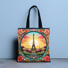 Parisian Sunset Eiffel Tower Paris French Floral Tasche