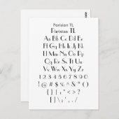 Parisian TL - Zazzle Schriftart Sampler Sheet Postkarte (Vorne/Hinten)