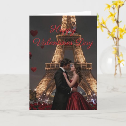 Parisian Valentines Day Karte (Gelbe Blume)