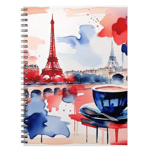 Parisian Watercolor Reverie Notizblock (Vorderseite)